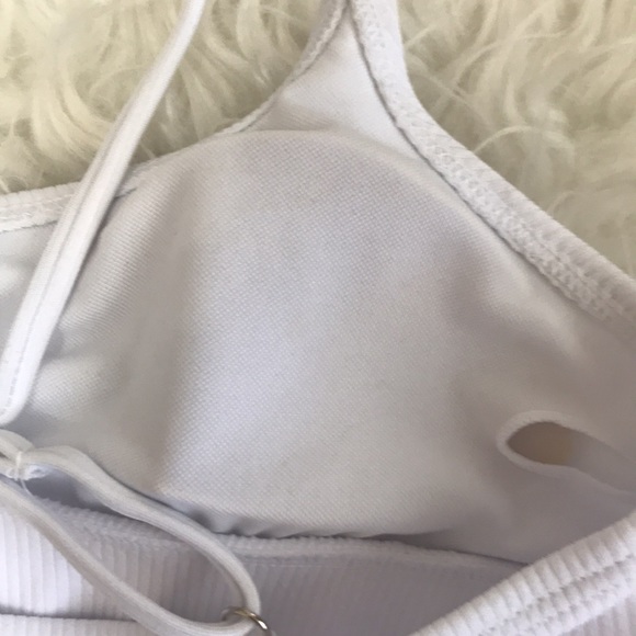 Shein Ribbed White High Leg Bikini Set - Picture 6 of 6